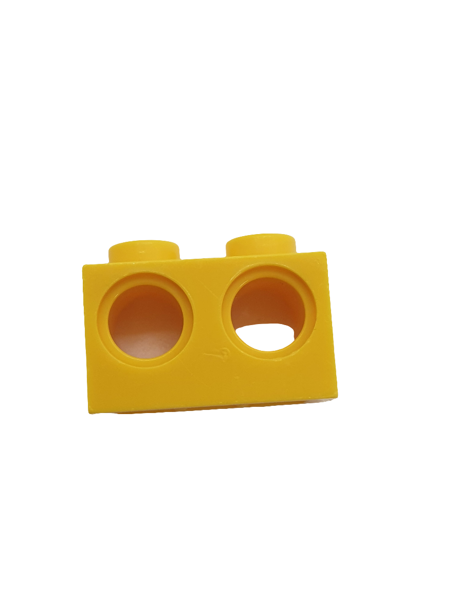 NEU Technik, Stein 1 x 2 mit Löchern gelb