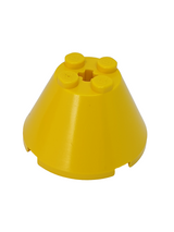 4x4x2 Kegel Konus mit Kreuzloch gelb