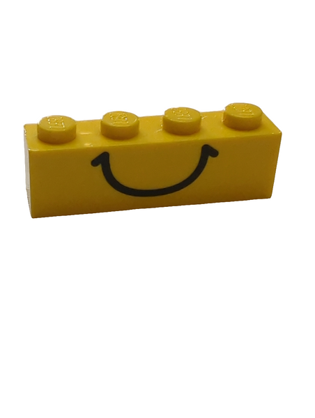 1x4 Stein bedruckt mit Smile Lächeln gelb yellow