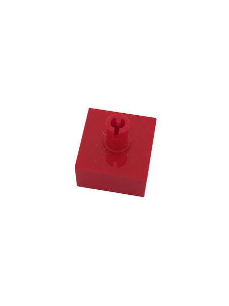 2x2x1 Stein mit Pin Vertikal oben rot red