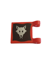 2x2 Fahne Flagge Banner mit 2 Clips bedruckt beidseitig with Wolfpack Pattern