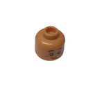 NEU Minifigure, Head Dual Sided Child, Reddish Brown Freckles, Grin / Scared Open Mouth, Black Eyebrows Pointed Ends Pattern - Hollow Stud nougat (hautfarbe) nougat