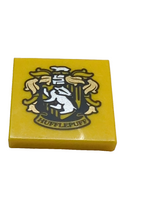 2x2 Fliese bedruckt with HP 'HUFFLEPUFF' House Crest Pattern gelb yellow