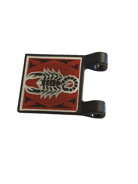 2x2 Fahne Flagge Banner mit 2 Clips bedruckt beidseitig Scorpion and Lion with Crown