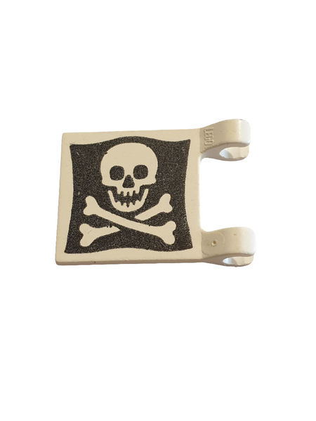 2x2 Fahne Flagge Banner mit 2 Clips bedruckt beidseitig with Skull and Crossbones (Jolly Roger) Pattern