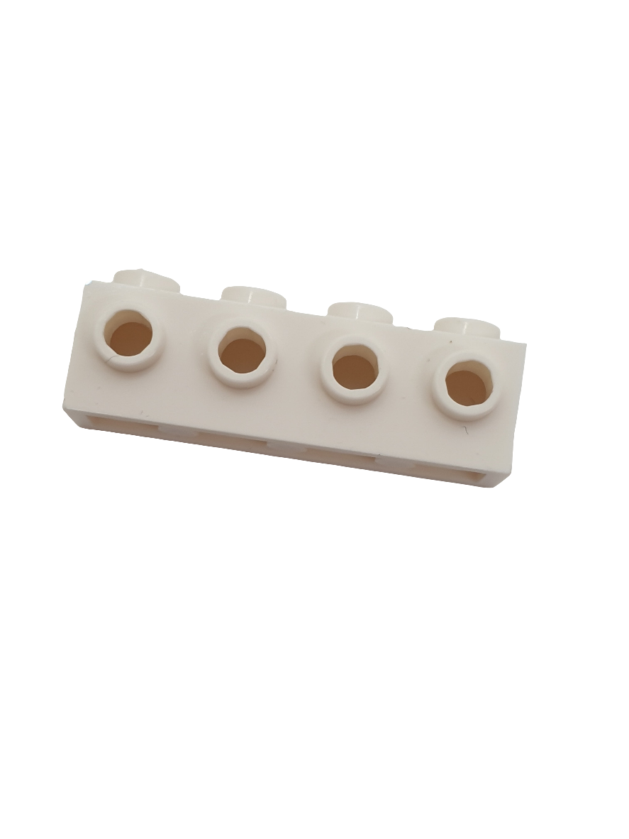 NEU Stein, modifiziert 1 x 4 mit Noppen an der Seite weiss