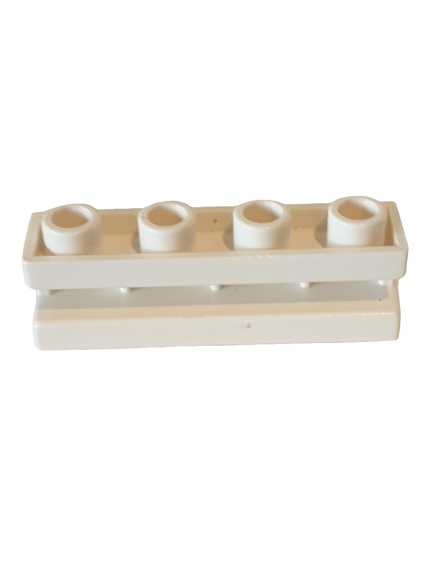 NEU Stein, modifiziert 1 x 4 mit Nut weiß