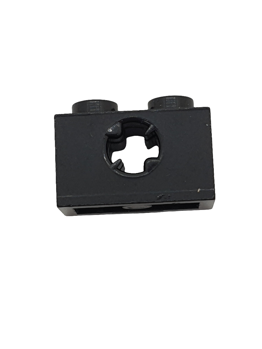 NEU Technik, Stein 1 x 2 mit Achsloch schwarz
