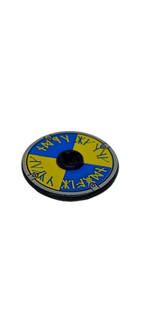3x3 Technik Scheibe beklebt with Viking Shield Blue / Yellow Rune Pattern (Sticker) - Set 7017 schwarz black