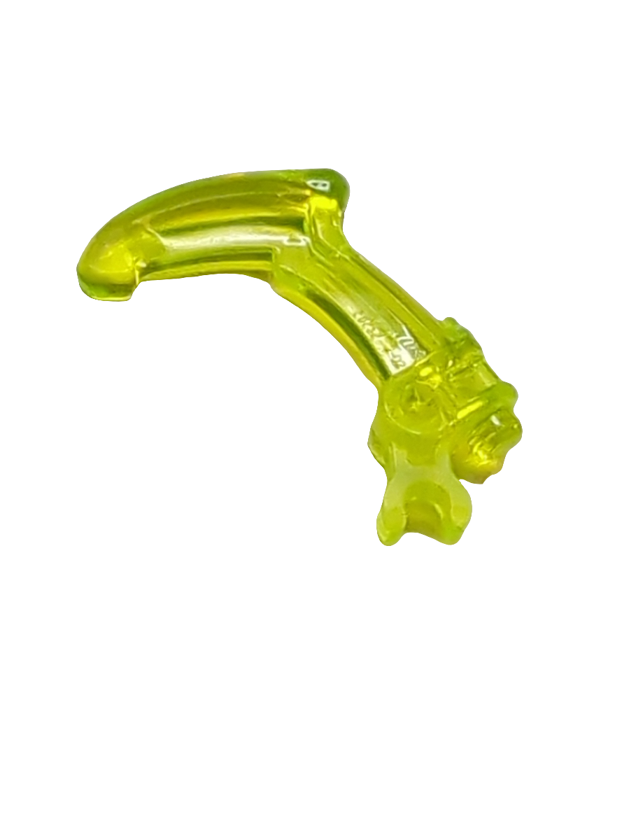 Bionicle Waffe Klaue gebogen, eingekerbt mit Clip transparent neon-grün trans-neon green