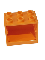 2x3x2 Container Box Schrank, offene Noppen, Hollow Studs orange