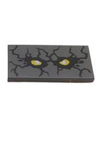 2x4 Fliese bedruckt mit Rock Creature Face with Yellow Eyes Pattern neudunkelgrau