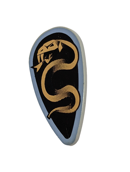 Minifigur Schild bedruckt Oval with Black and Copper Karzon Snake Pattern neuhellgrau light bluish gray