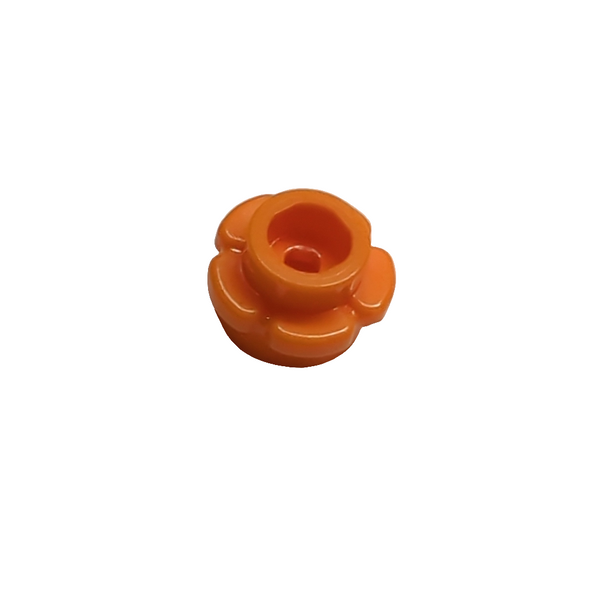 NEU Plate, Round 1x1 with Flower Edge (5 Petals) orange orange