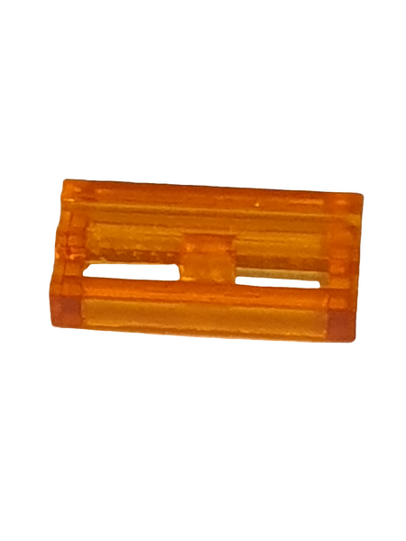 1x2 Gitterfliese Grille mit Nut transparent orange