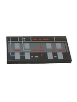 2x4 Fliese bedruckt mit Light Bluish Gray, Dark Bluish Gray and Red Circuit Pattern (Sticker) - Set 75055 schwarz