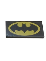 2x4 Fliese bedruckt mit Batman Logo Oval Pattern schwarz