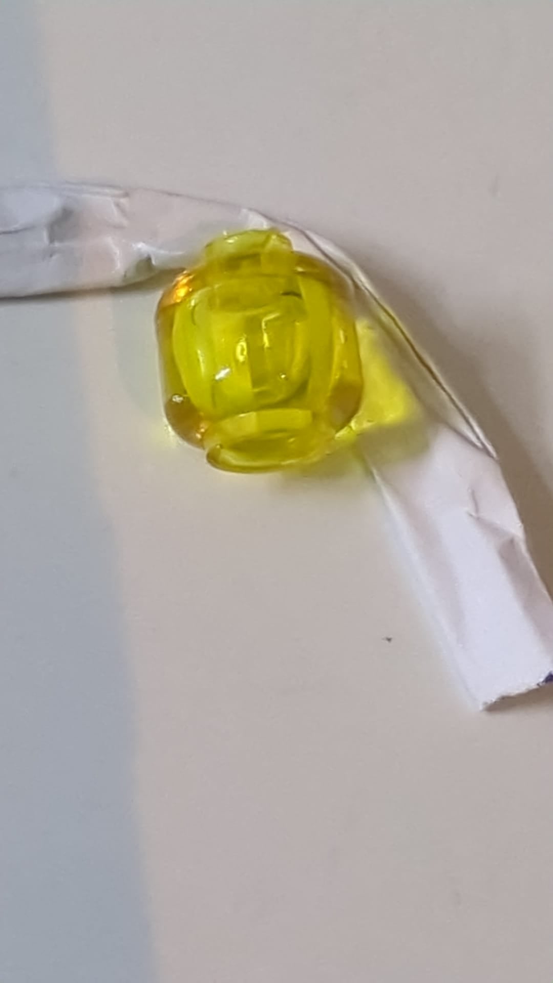 Minifigur Kopf "einfach" (ohne Gesicht) transparent gelb