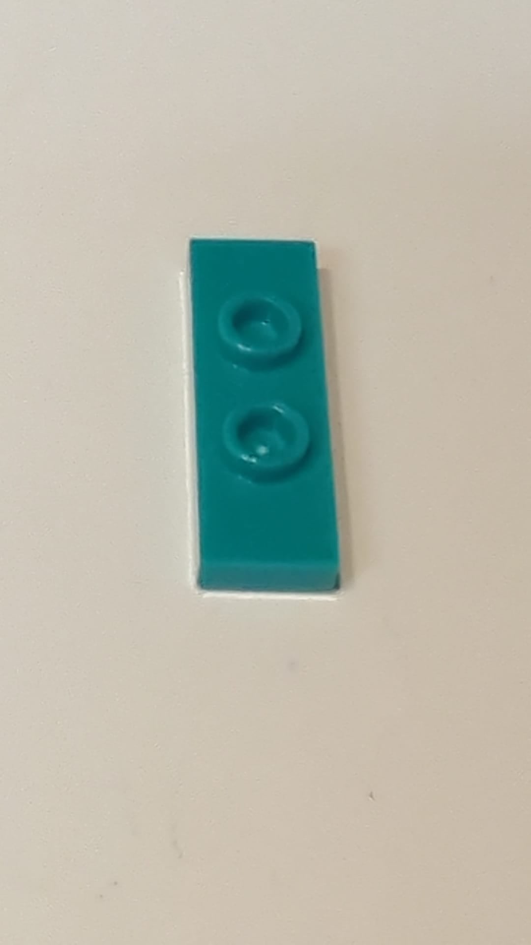 NEU  1 x 3 Platte, modifiziert  mit 2 Bolzen "Double Jumper" türkis