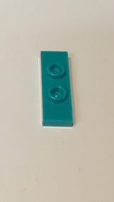 NEU  1 x 3 Platte, modifiziert  mit 2 Bolzen "Double Jumper" türkis