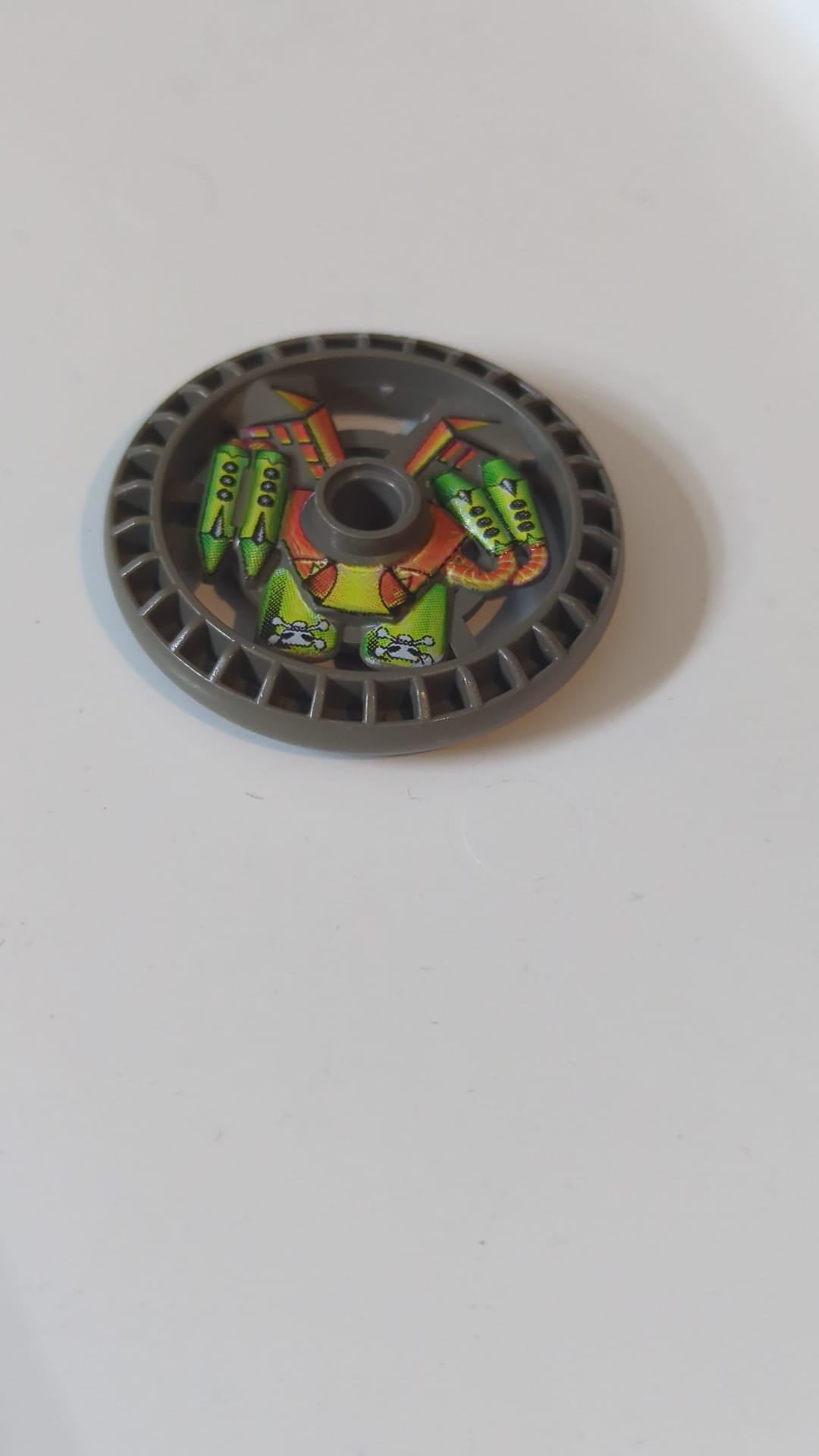 5x5 Technik Disk – RoboRider-Talisman-Rad, Giftgrün mit Robotermuster altdunkelgrau
