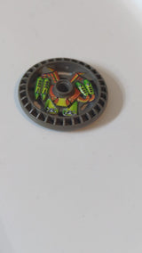 5x5 Technik Disk – RoboRider-Talisman-Rad, Giftgrün mit Robotermuster altdunkelgrau