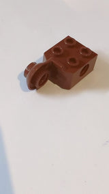 2x2 Technic, modifizierter Stein mit Stiftloch und Drehgelenk, Kugelhalbkugel vertikal neubraun