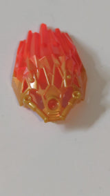 Bionicle Kristallrüstung mit marmoriertem, durchscheinend neonorangefarbenem Muster pearlgold