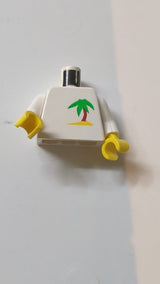 Torso Paradisa Palmenmuster / Weiße Arme / Gelbe Hände weiß