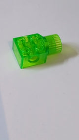 2x2 Technic, Modifizierter Stein mit Stiftloch und Drehgelenk transparent mediumgrün