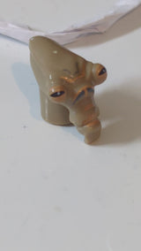 Minifigur, Kopf, modifizierter SW-Geonosier mit schwarzem Augenmuster dunkelbeige