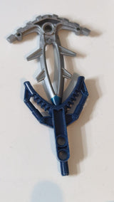 Bionicle-Waffe Hordika-Flossenstachel mit geformtem, perlmuttfarbenem, hellgrauem, flexiblem Endmuster dunkelblau