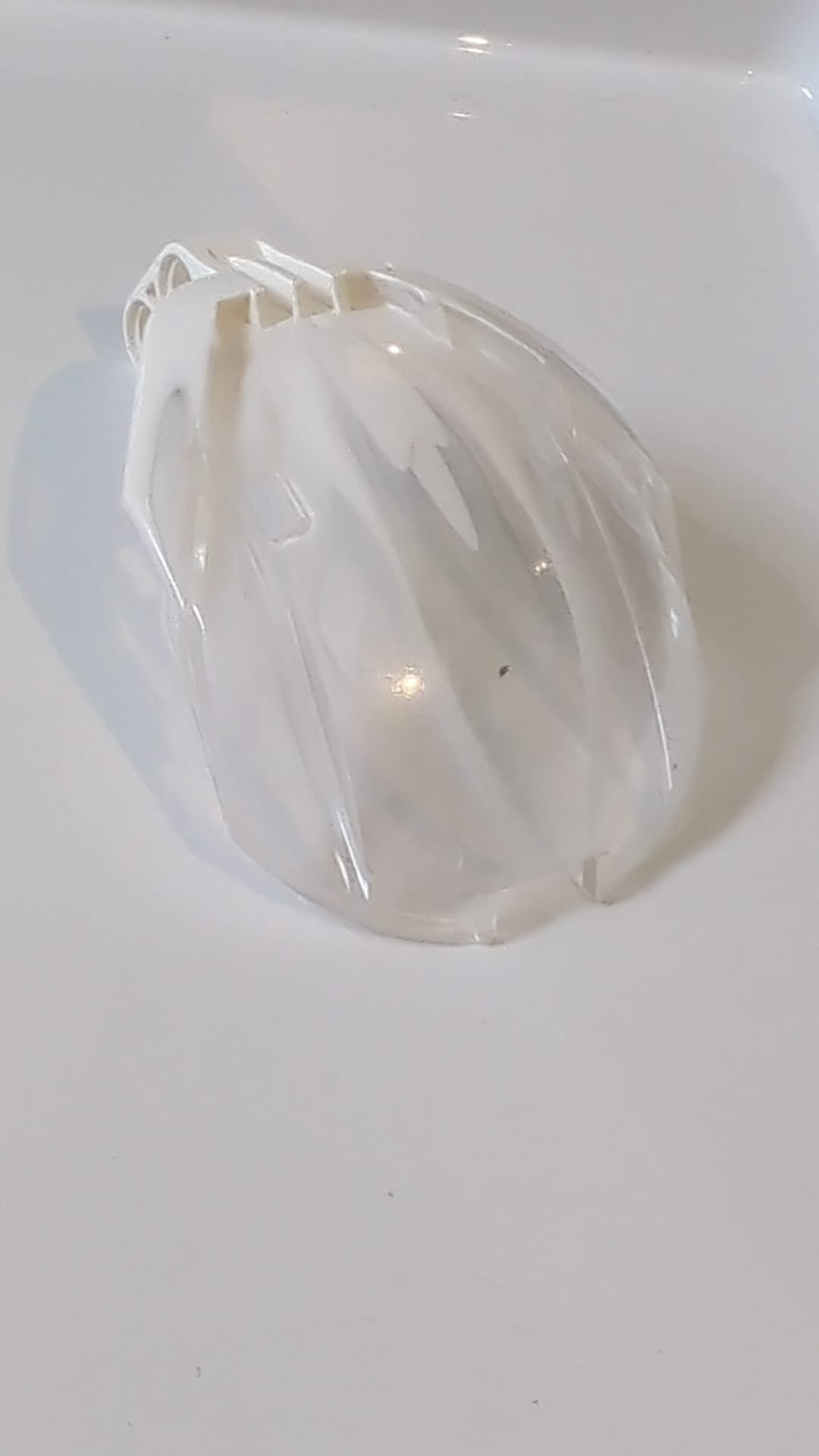4x5x7 Bionicle Bohrok Windschutzscheibe mitt marmoriertem, transparentem Muster weiß