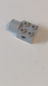2x2 Technic, modifizierter Stein mit Stiftloch und Drehgelenkbuchse neuhellgrau