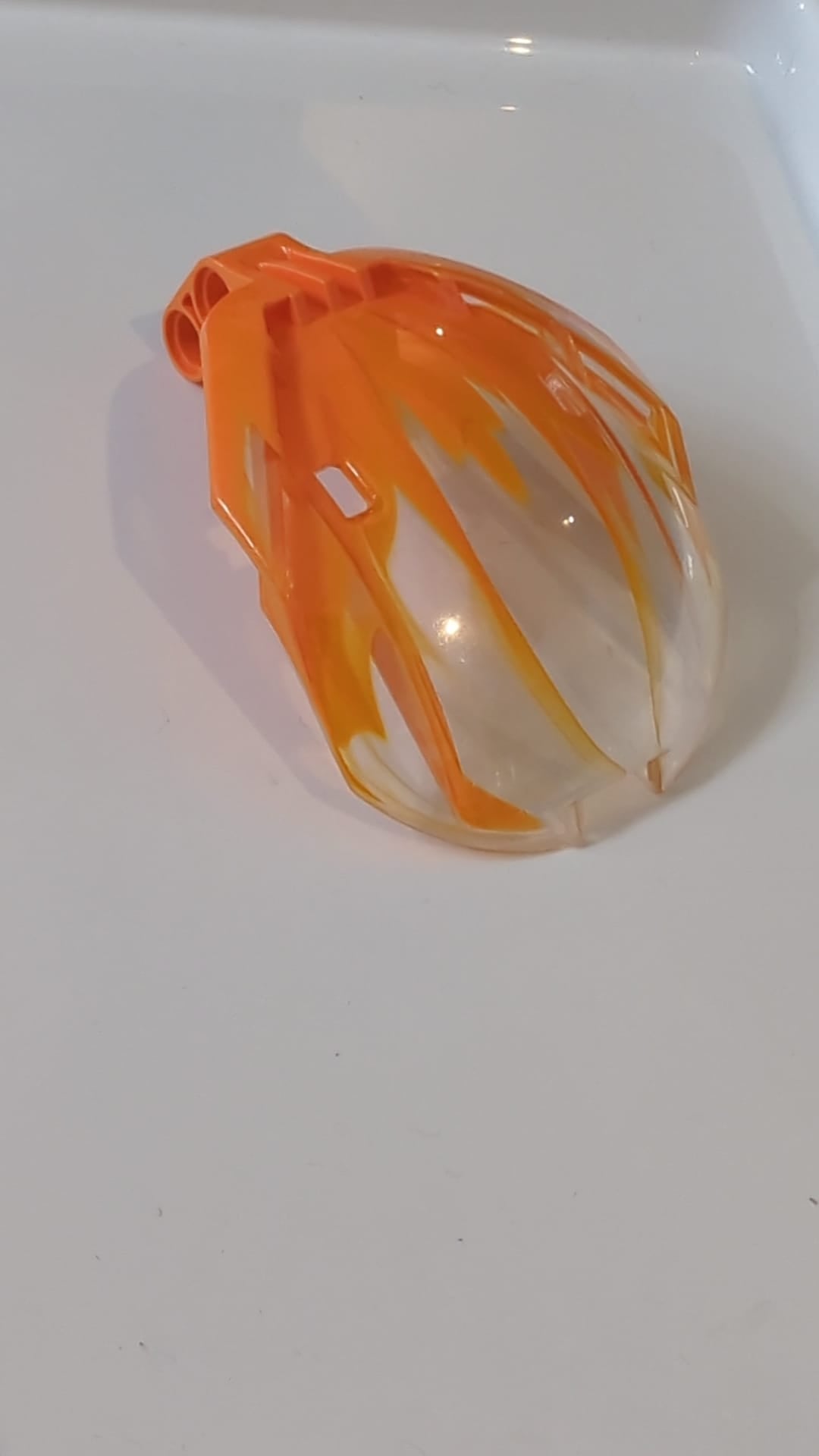 4x5x7 Bionicle Bohrok Windschutzscheibe mit marmoriertem, transparentem Muster orange