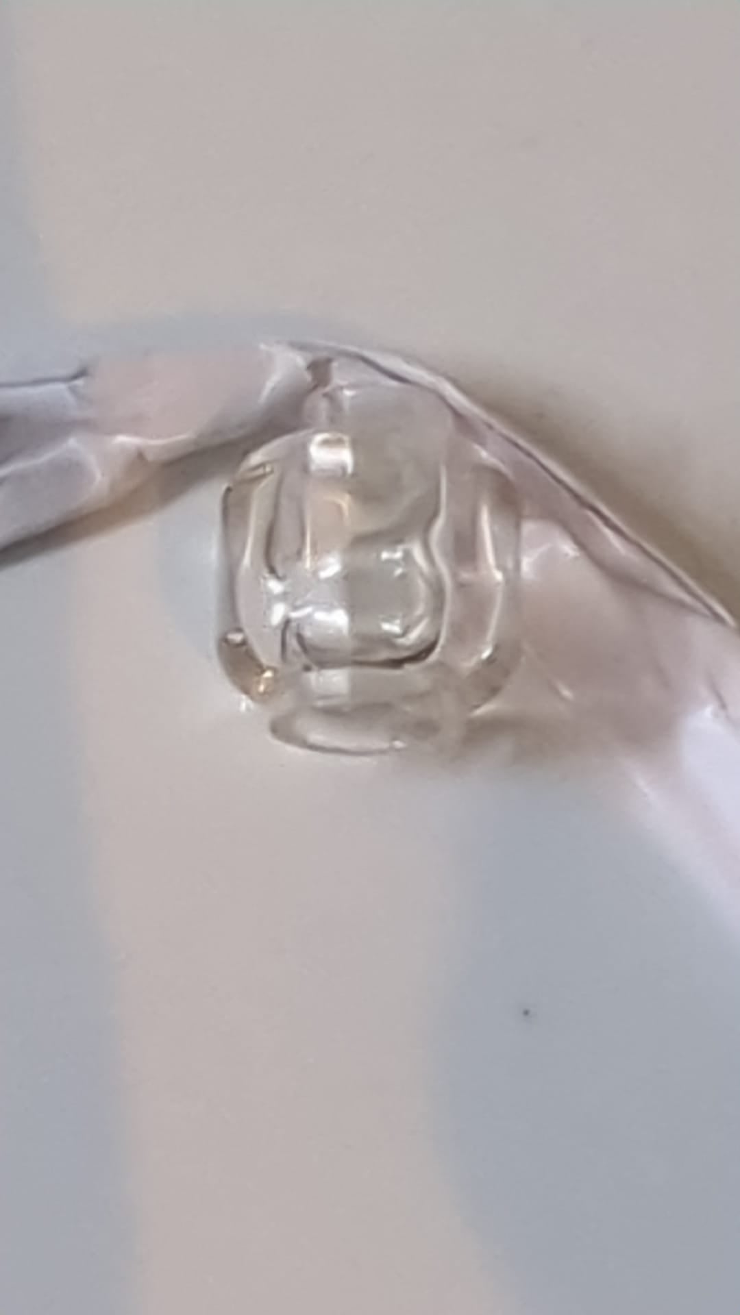 Minifigur Kopf "einfach" (ohne Gesicht) transparent weiß