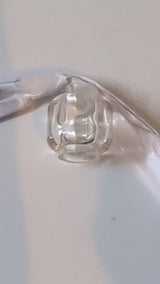 Minifigur Kopf "einfach" (ohne Gesicht) transparent weiß