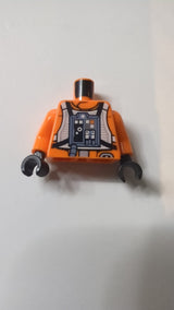 Torso eines SW-Rebellenpiloten mit schwarzem Gürtel mit Schnalle auf dem Rücken / orangefarbene Arme / schwarze Hände orange
