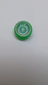 1x1 runde Fliese mit Ninjago-Venomari-Muster transparent grün