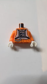 Torso eines SW-Rebellenpiloten mit schwarzem Gürtel mit Schnalle auf dem Rücken / orangefarbene Arme / weiße Hände orange