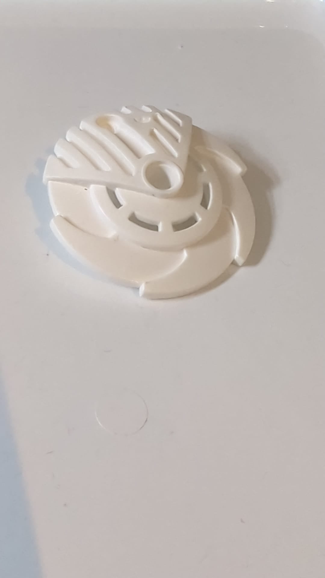 5x5 Bionicle-Waffe Schild mit Sägeblättern (kreisförmig) weiß
