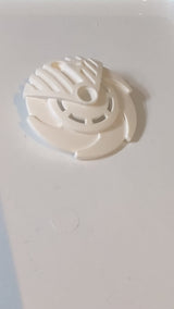 5x5 Bionicle-Waffe Schild mit Sägeblättern (kreisförmig) weiß