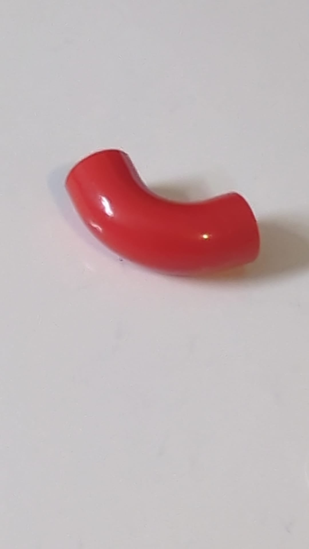 1x1 Rundstein d. 90 Grad Winkel Macaroni - Ohne Bolzen - Typ 2 - Achsenloch rot