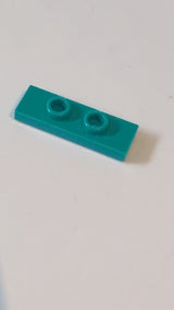 1x3 Platte, modifiziert mit 2 Bolzen „Doppelbrücke“  türkis
