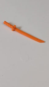 Minifigur, Waffe: Schwert, Shamshir/Katana „Viereckiger Handschutz“ mit abgedecktem Knauf und Löchern in Parierstange und Klinge. orange