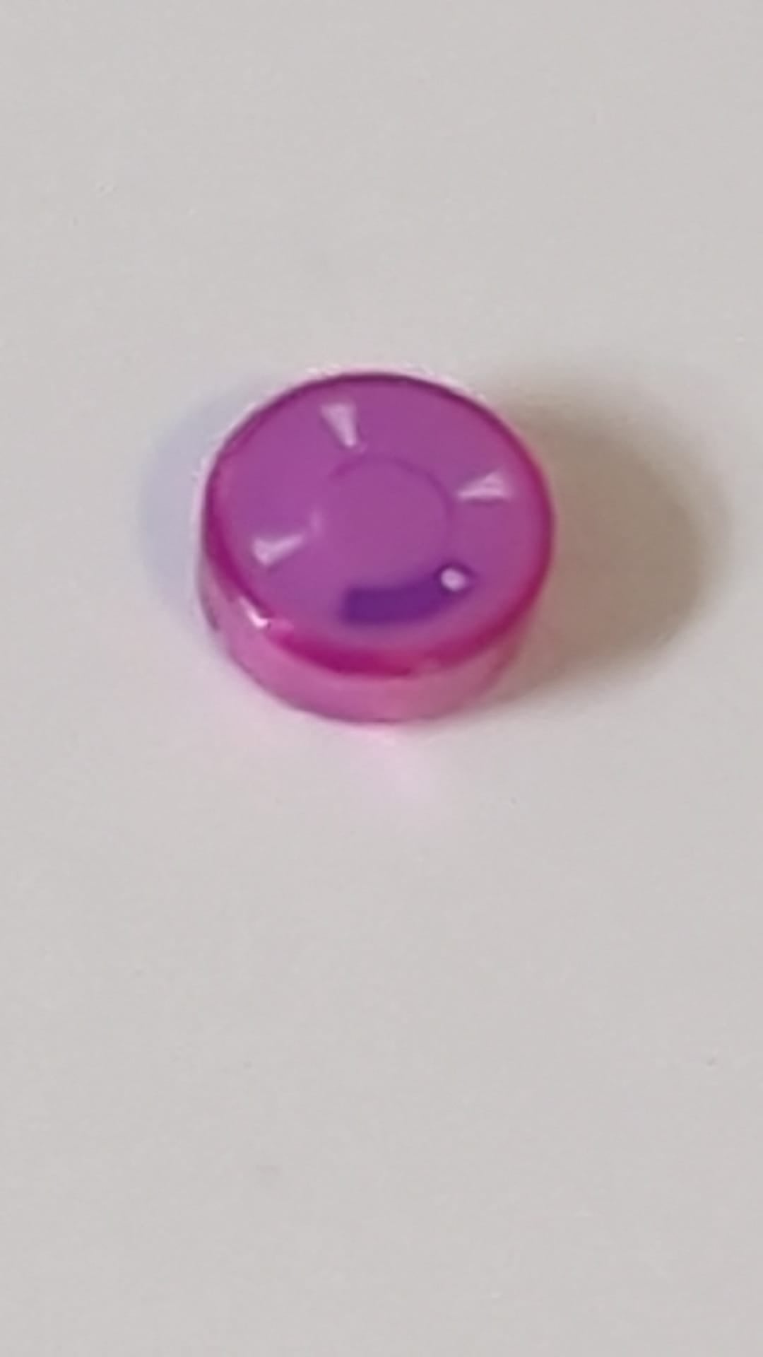 1x1 Fliese, rund  mit Kreis- und Dreiecksmuster transparent pink