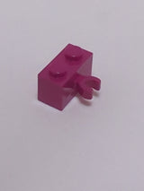 NEU Stein, Modifiziert 1 x 2 mit offenem O-Clip Dick (Vertikaler Griff) magenta