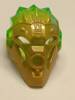 Bionicle Maske Mask von Jungle (Unity) mit marmoriertem, trans-hellgrünem Muster pearlgold