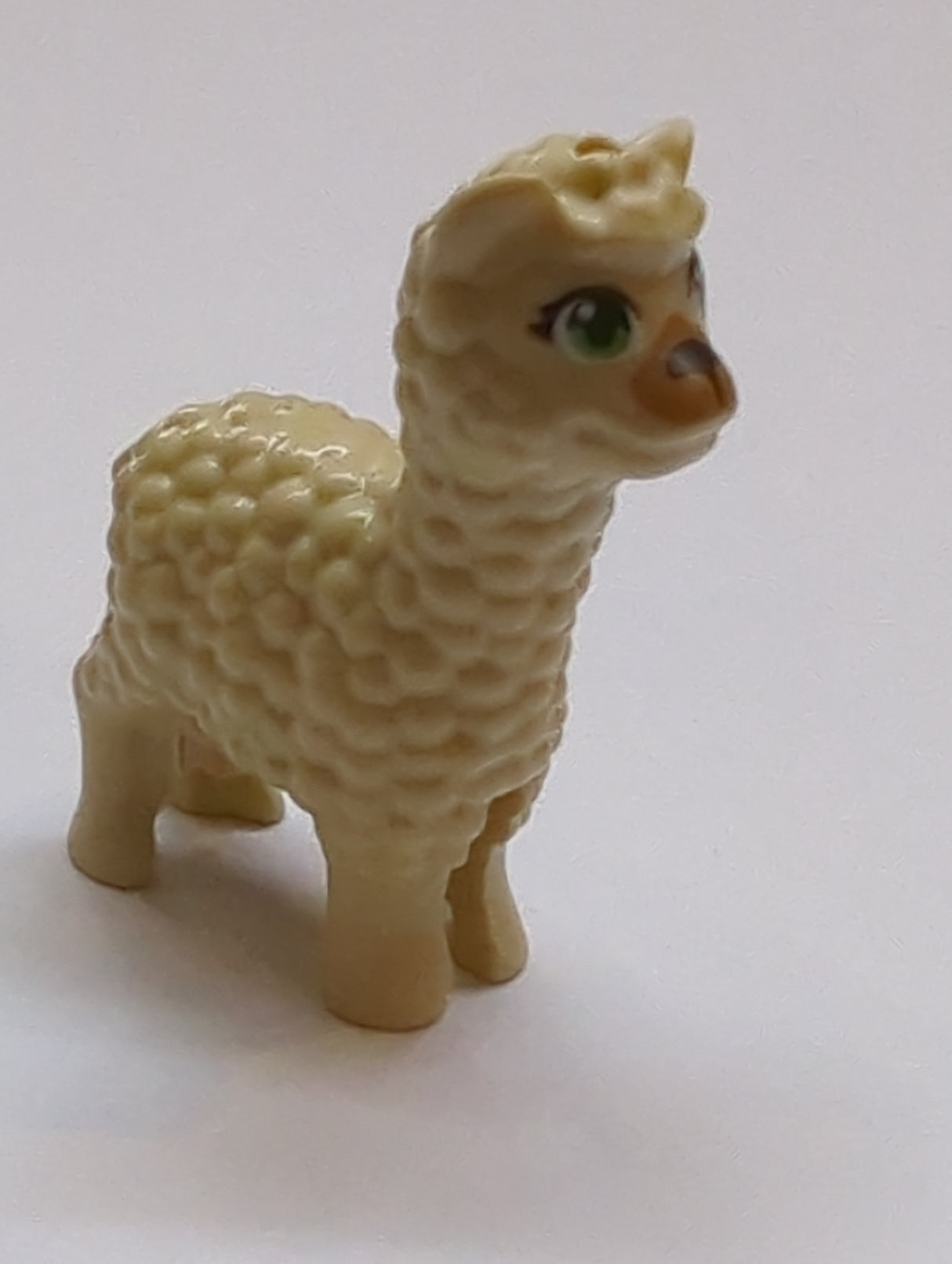 NEU Alpaca / Llama, Friends with Bright Green Eyes, Black Nose, and Medium Nougat Muzzle Pattern beige tan