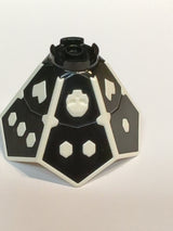 NEU Ninjago Die Spinner with Hexagonal Dots, Hearts, and Skulls with Molded Black Sides and Bottom Pattern weiss white